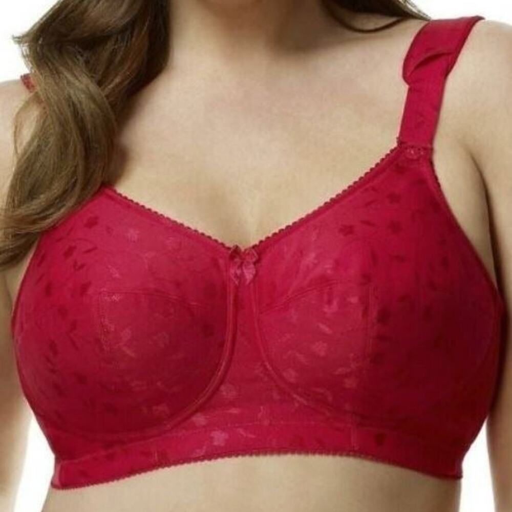 ELILA 40I Jacquard Softcup Bra Style 1305 - SIZE 40I - RED